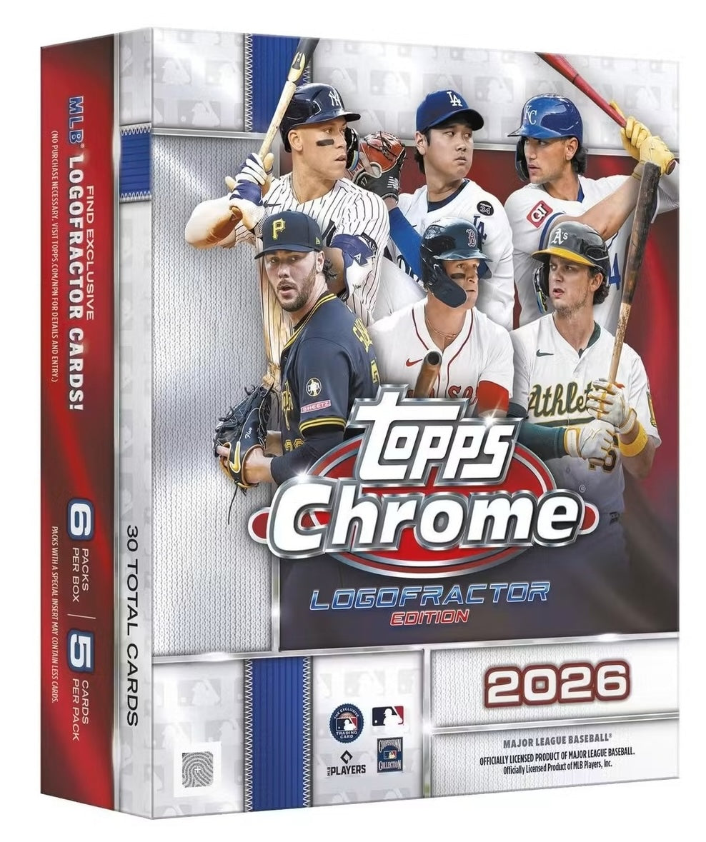 2026 Topps Chrome Baseball Logofractor Edition Box — Sealed product packaging