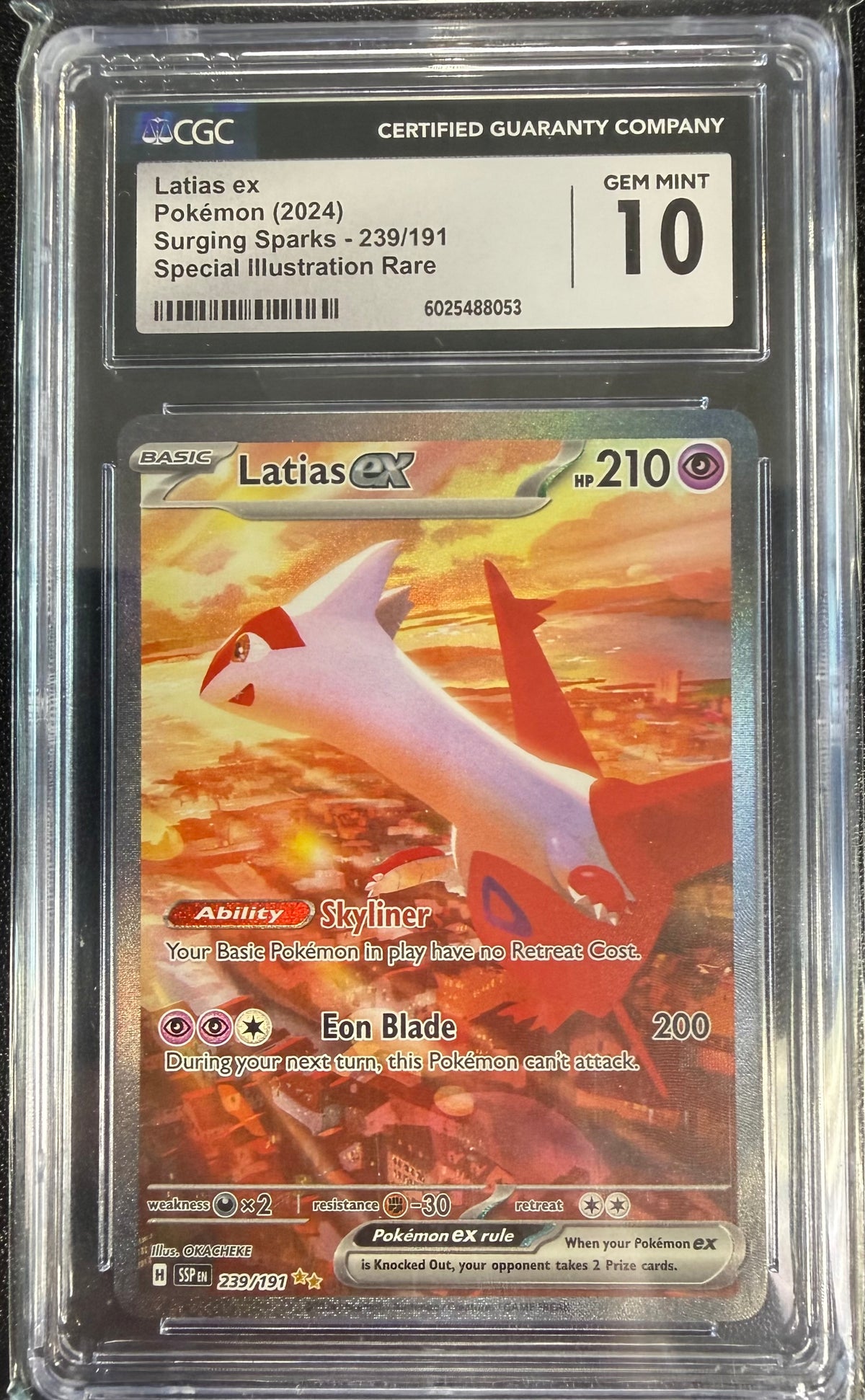 Latias ex
Pokémon (2024)
Surging Sparks - 239/191
Special Illustration Rare CGC 10