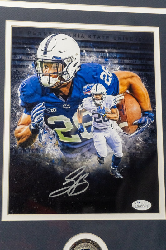 Saquon Barkley Signed Photo Framed JSA Authentic