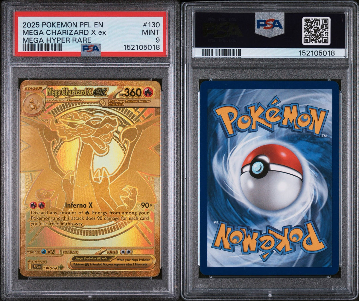 2025 Pokémon Mega Charizard X ex 130/094 Mega Hyper Rare PSA 9