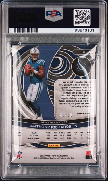 2023 Spectra #114 Anthony Richardson Spectris 8/30 PSA 9