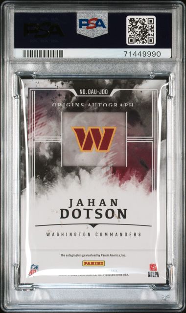 2022 Origins #OAUJDO Jahan Dotson Origins Auto Gold Ink 10/25 PSA 8
