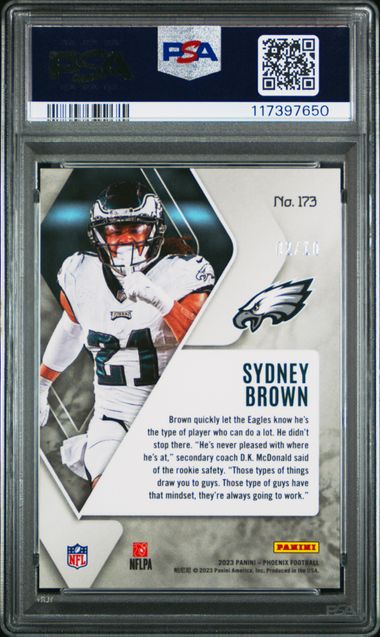 2023 Phoenix #173 Sydney Brown Black Seismic 2/10 PSA 10