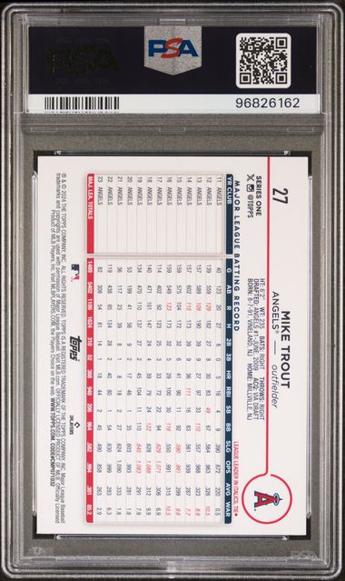 2024 Topps #27 Mike Trout Team Color Border PSA 7