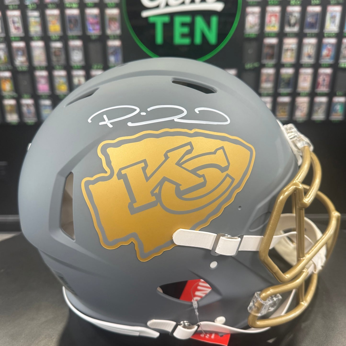 Patrick Mahomes Signed Full Size Grey Helmet BGS Authentic