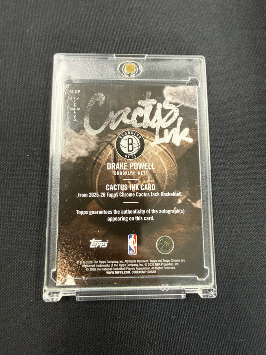 2025-26 Topps Cactus Jack Chrome Drake Powell RED Auto 1/5 RC