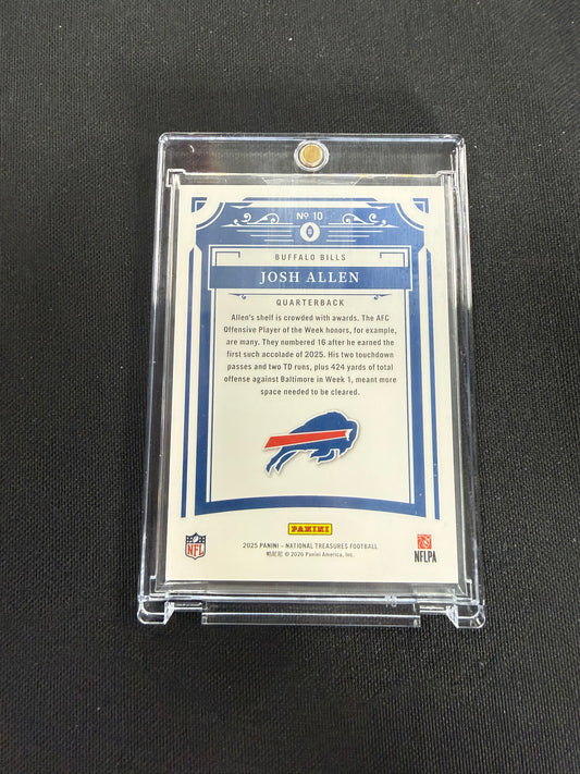 2025 Panini National Treasures #10 Josh Allen 1/1