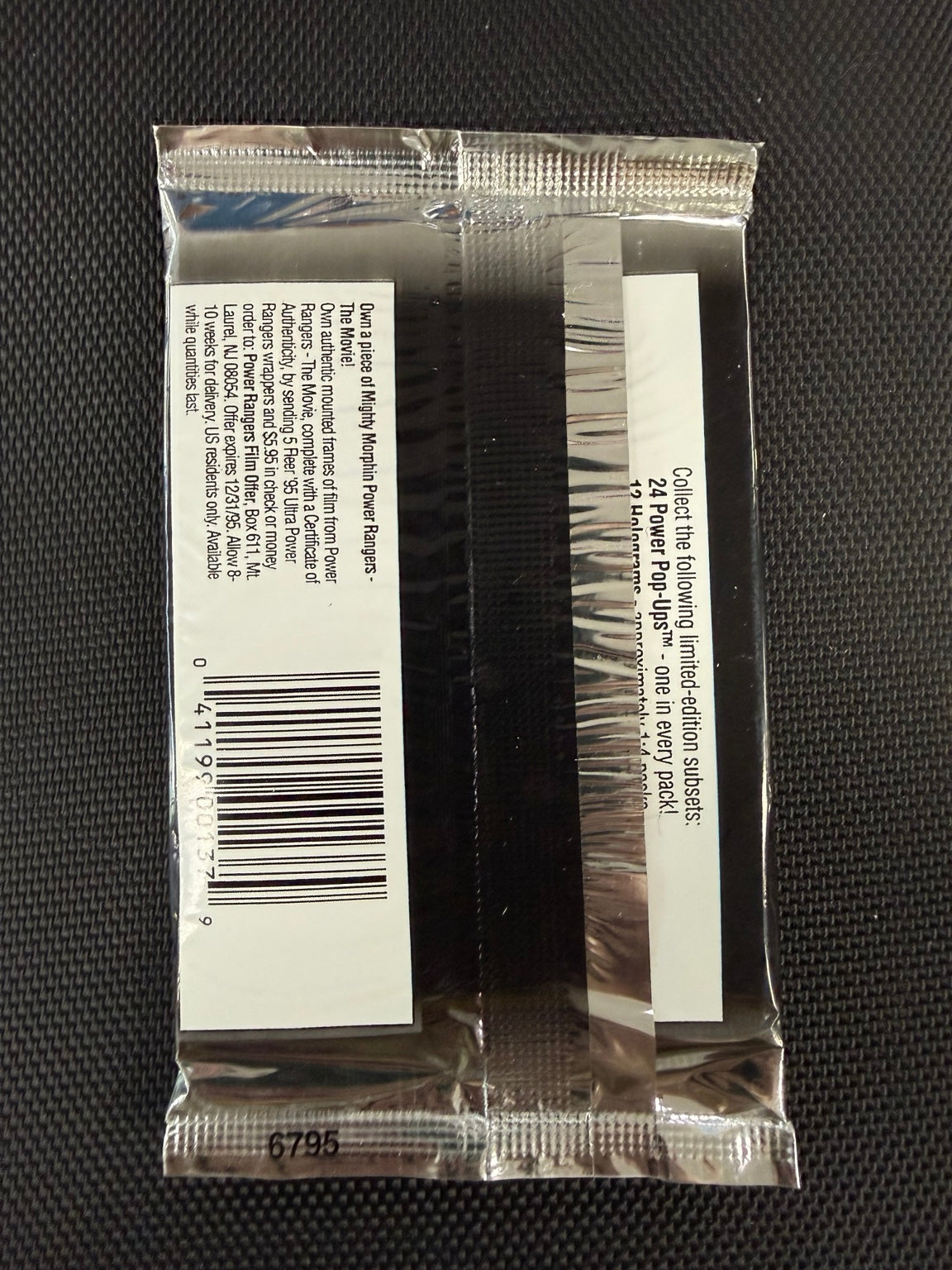 1995 Fleer Ultra Mighty Morphin Power Rangers The Movie pack back