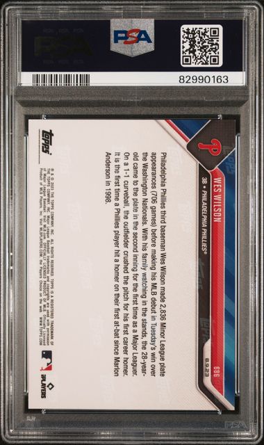2023 Topps Now #686 Wes Wilson Autograph PSA/DNA Authentic