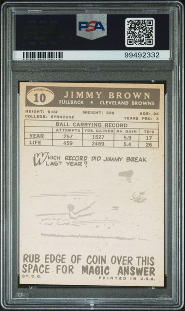 1959 Topps #10 Jim Brown PSA VG-EX 4