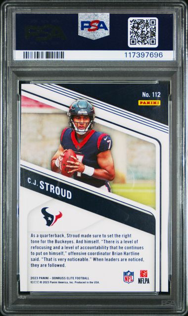 2023 Donruss Elite #112 CJ Stroud Blue 94/99 PSA 9