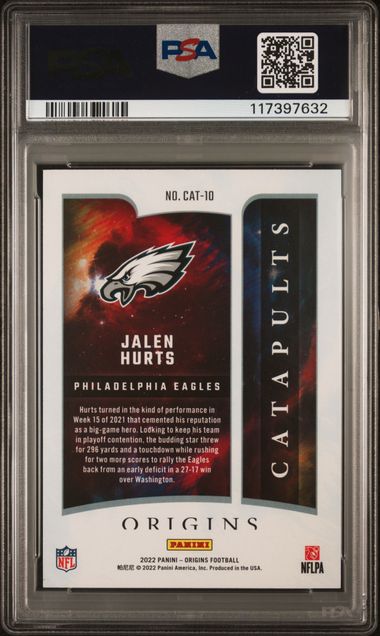2022 Origins #CAT10 Jalen Hurts Catapults PSA 10