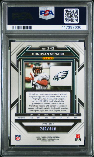 2022 Prizm #242 Donavan McNabb Pandora 246/400 PSA 10