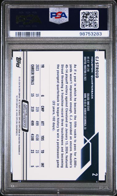 2023 Topps Composite #2 CJ Stroud Gold Geometric 41/50 PSA 9