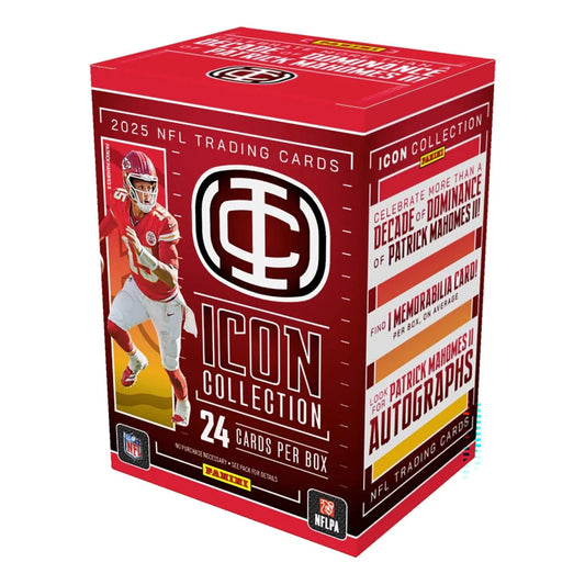 2025 Panini Icon Collection Patrick Mahomes Blaster Box — Sealed product packaging
