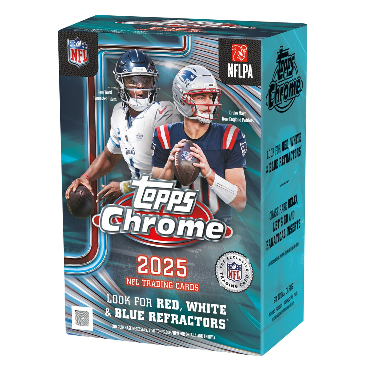 2025 Topps Chrome Football Blaster Box — Sealed product packaging