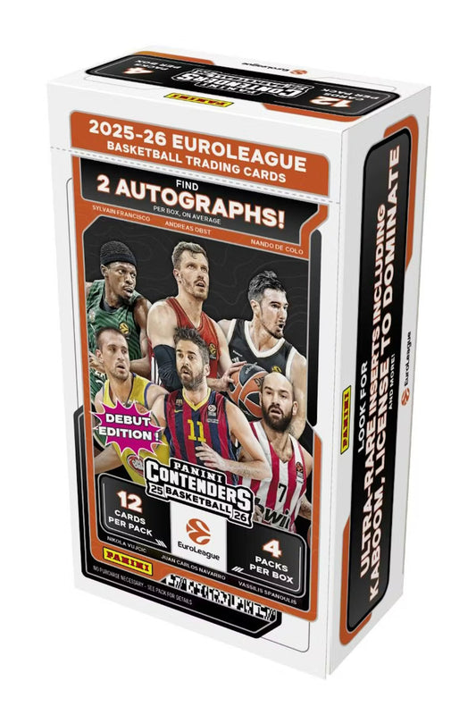 2025/26 Panini Contenders EuroLeague Basketball Hobby Box — Sealed product packaging