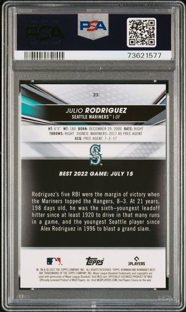 2022 Bowman's Best #23 Julio Rodriguez PSA 10