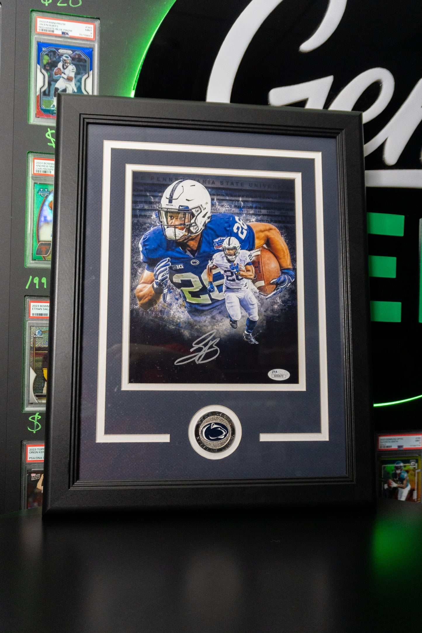 Saquon Barkley Signed Photo Framed JSA Authentic