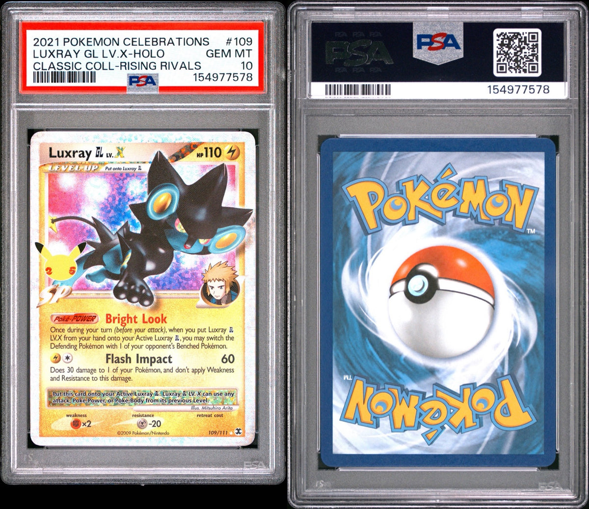 2021 Pokémon Celebrations Luxray GL LV.X Holo #109/111 — PSA 10