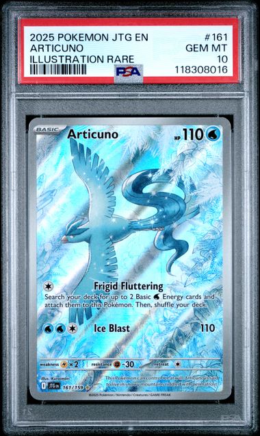 2025 Pokémon Articuno 161/159 Journey Together Illustration Rare PSA 10 front cert 118308016