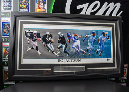 BO Jackson Signed Photo Football to Baseball Beckett Authentic