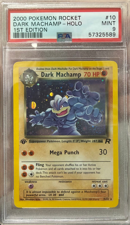 2000 POKEMON ROCKET #10 DARK MACHAMP-HOLO 1ST EDITION PSA 9