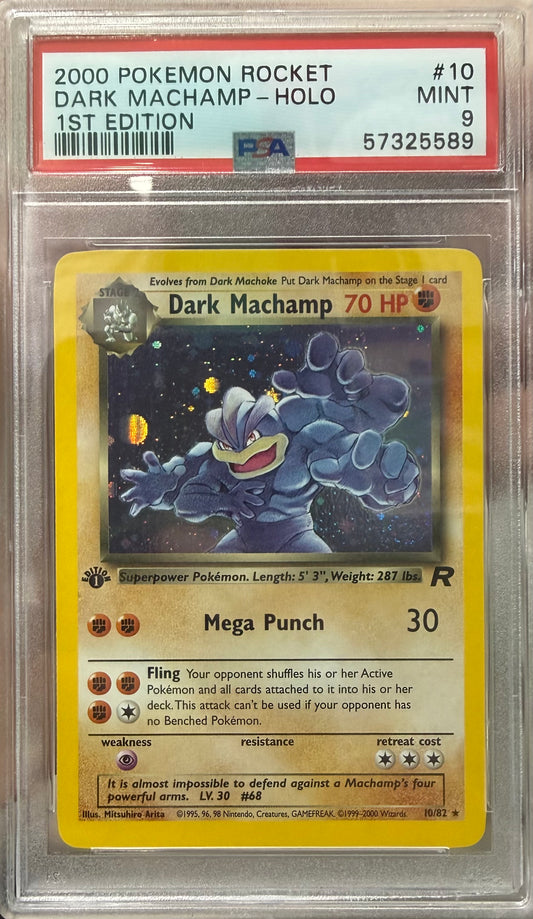 2000 POKEMON ROCKET #10 DARK MACHAMP-HOLO 1ST EDITION PSA 9