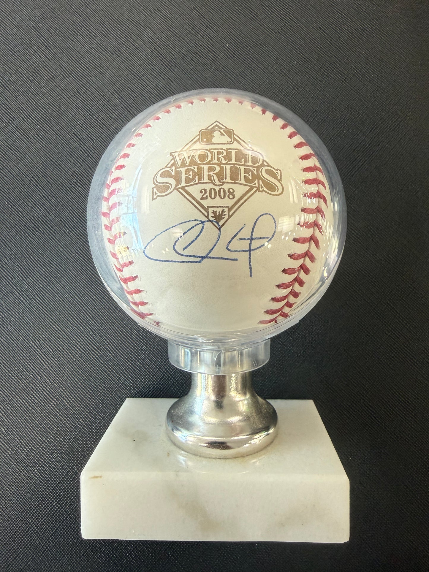 Chase Utley Autographed Official 2008 World Series Baseball