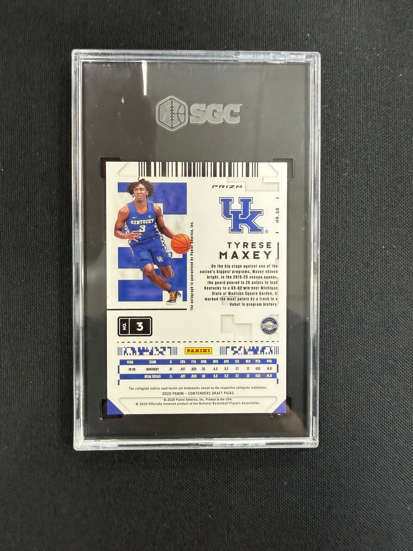 The 2020-21 Panini Contenders D.P. #68 Tyrese Maxey Autographed Premium Edition SGC 9.5