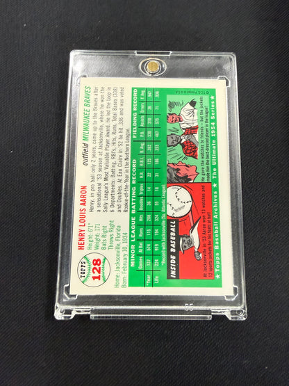 Hank Aaron 1994 Topps Archives Gold Auto Autograph 1954 RC Reprint #128