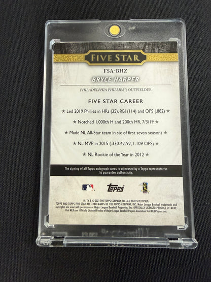 2021 Five Star #FSA-BHZ Bryce Harper Autograph 1/1