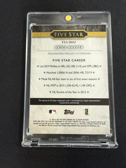 2021 Five Star #FSA-BHZ Bryce Harper Autograph 1/1
