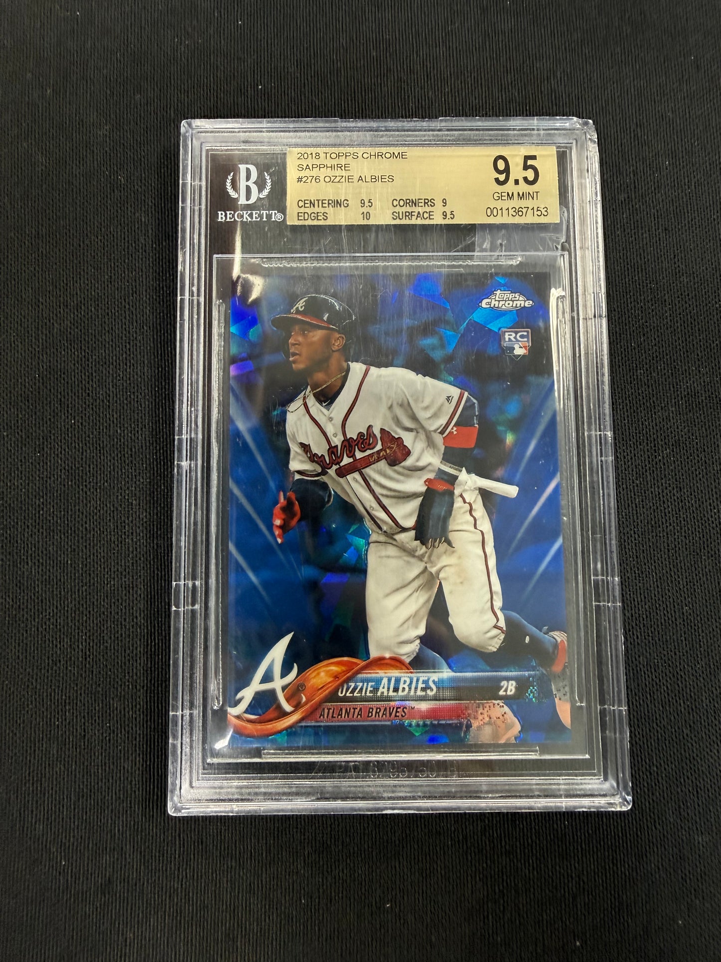 2018 Topps Chrome Sapphire #276 Ozzie Albies BGS 9.5 RC
