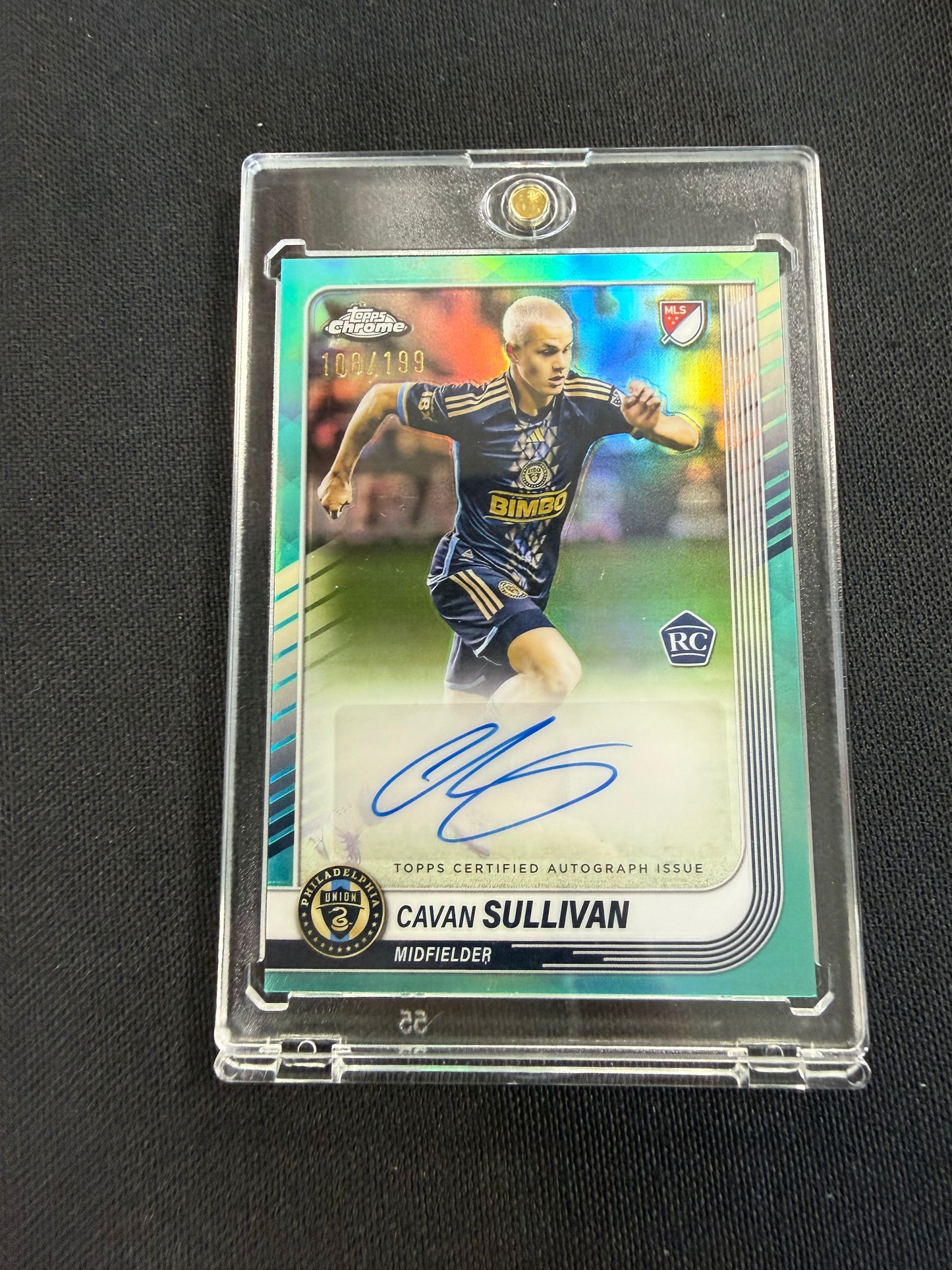 2025 Topps Chrome MLS Cavan Sullivan Auto Aqua Refractor /199 RC