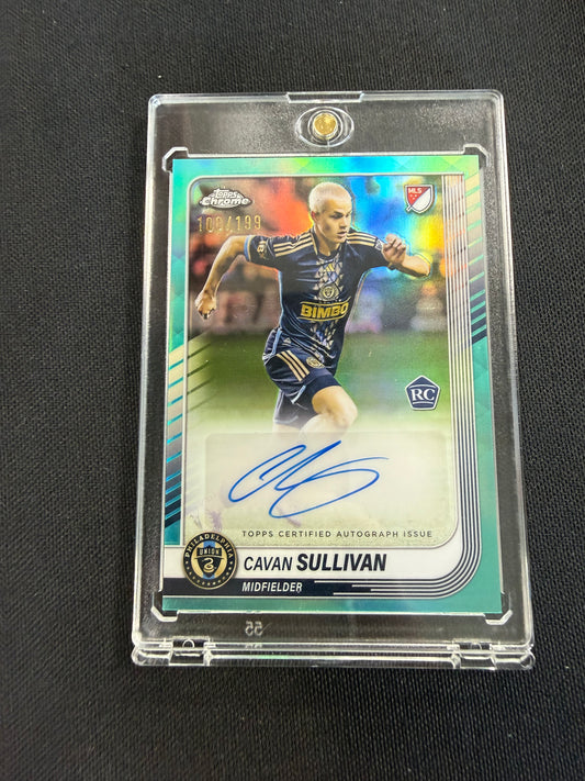 2025 Topps Chrome MLS Cavan Sullivan Auto Aqua Refractor /199 RC