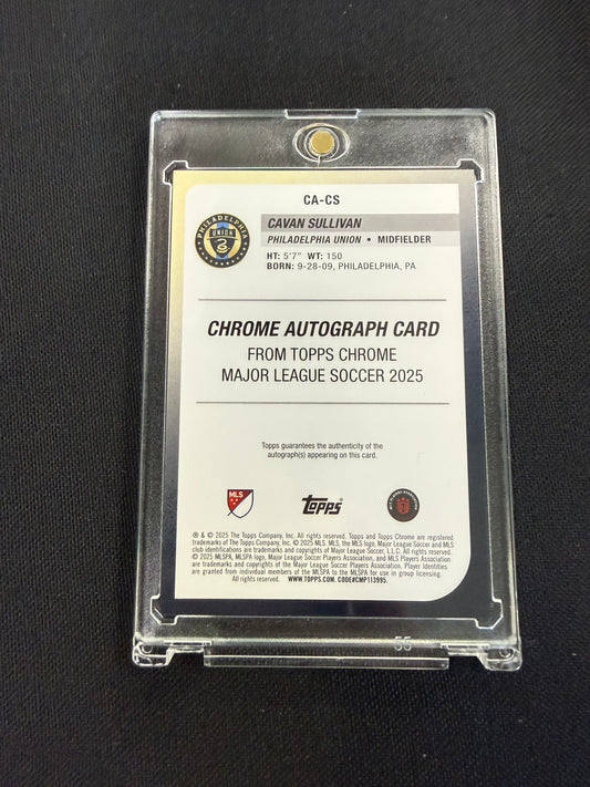2025 Topps Chrome MLS Cavan Sullivan Auto Aqua Refractor /199 RC