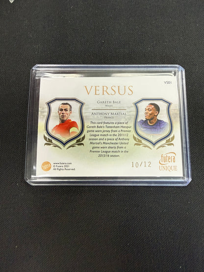 2021 Futera #VS01 Garth Bale Anthony Martial Versus /12 Game Used Memorabilia