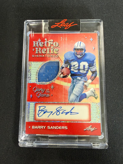 2025 Leaf Glory of the Game #RS-BS1 Barry Sanders Auto /6 Game Used Memorabilia