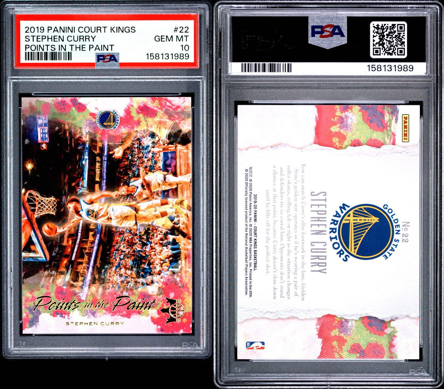 2019 PANINI COURT KINGS POINTS IN THE PAINT #22 STEPHEN CURRY POINTS IN THE PAINT PSA 10