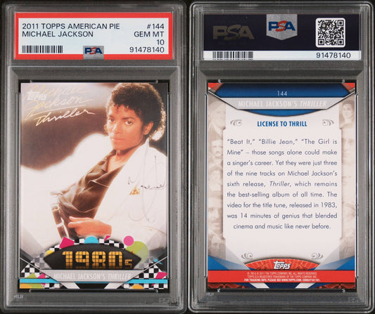2011 TOPPS AMERICAN PIE #144 MICHAEL JACKSON PSA 10