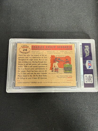 2001 Topps Authentic Stadium Seat Aitographed CHUCK BEDNARIK PSA/DNA Authentic