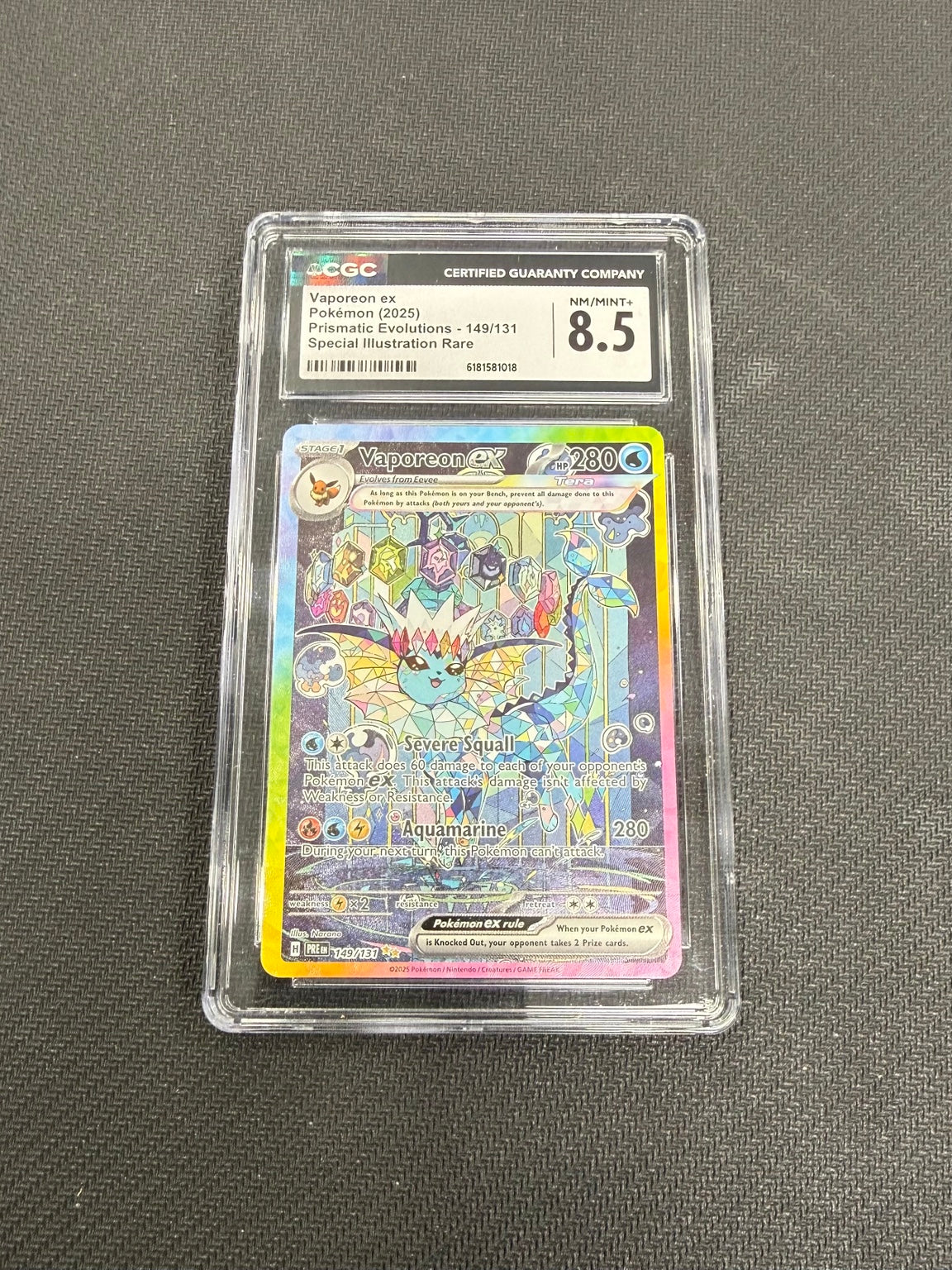 Vaporeon ex CGC 8.5 front