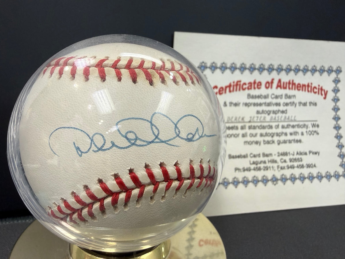 Derek Jeter Autographed Baseball with COA & Display Case