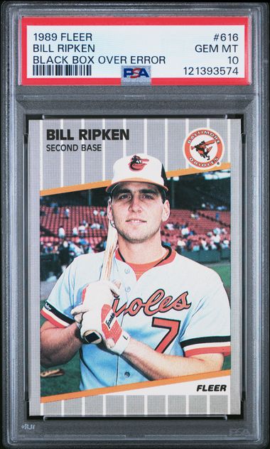1989 Fleer #616 Bill Ripken Black Box Oven Error PSA 10