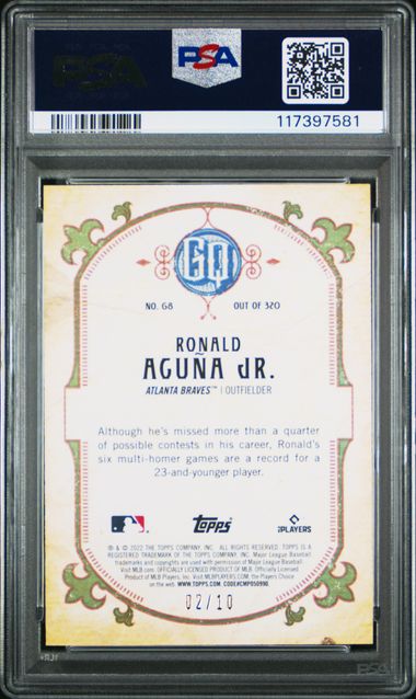 2022 Gypsy Queen #68 Ronald Acuna JR. Ruby Red Foil 2/10 PSA 10