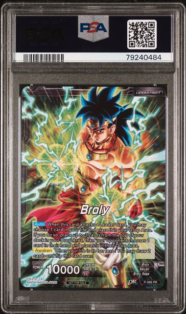 2018 Dragon Ball Super Broly, Legend's Dawning P-068 Theater Prize Promo PSA 10 back cert 79240484
