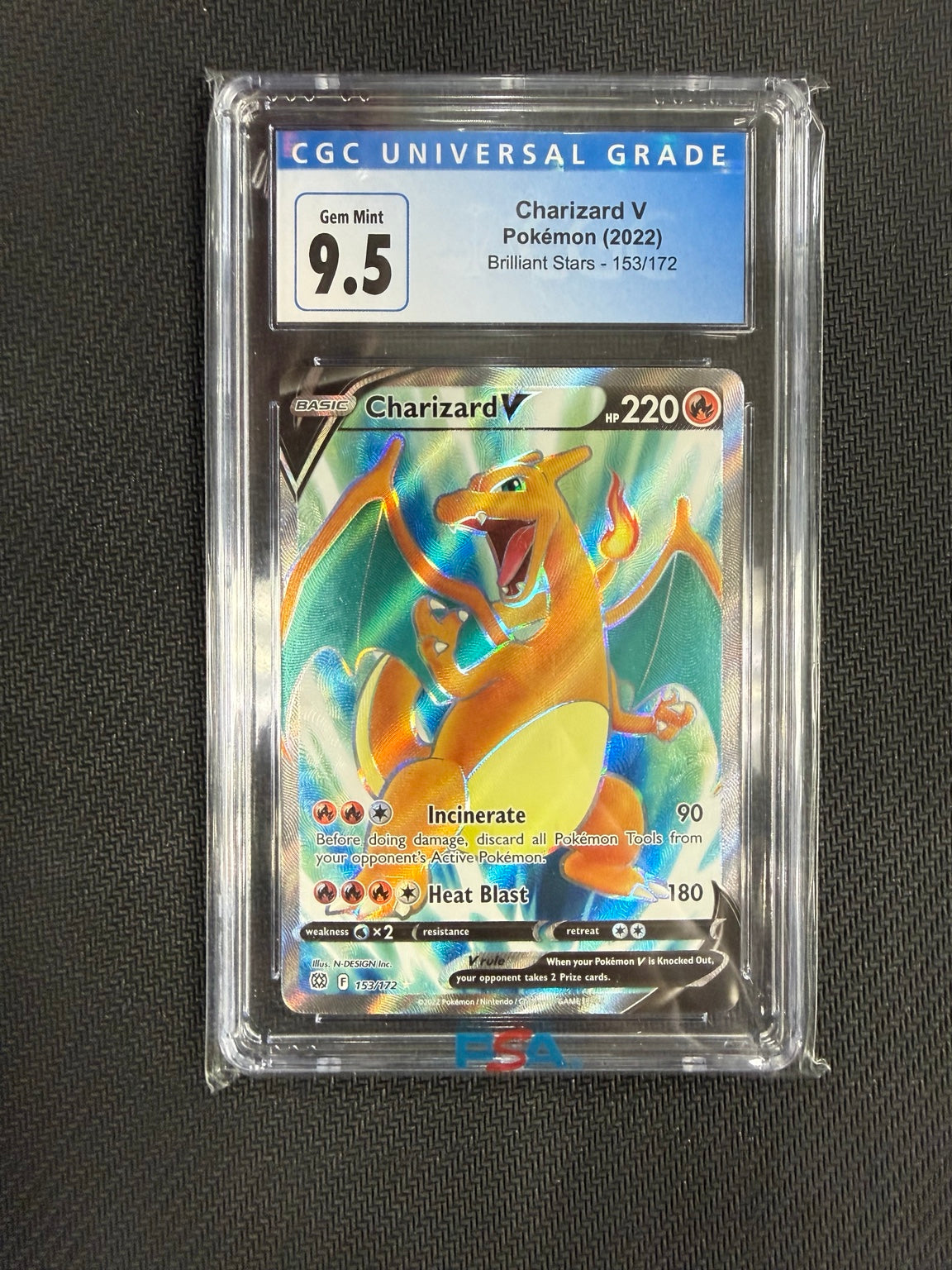 2022 Pokémon Charizard V #153/172 Brilliant Stars CGC 9.5 Gem Mint — 4078472040 front