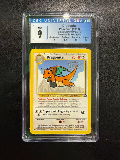 1999 Pokémon Dragonite #5 Black Star Promo Mewtwo Strikes Back CGC 9 — front — CGC 4078537039