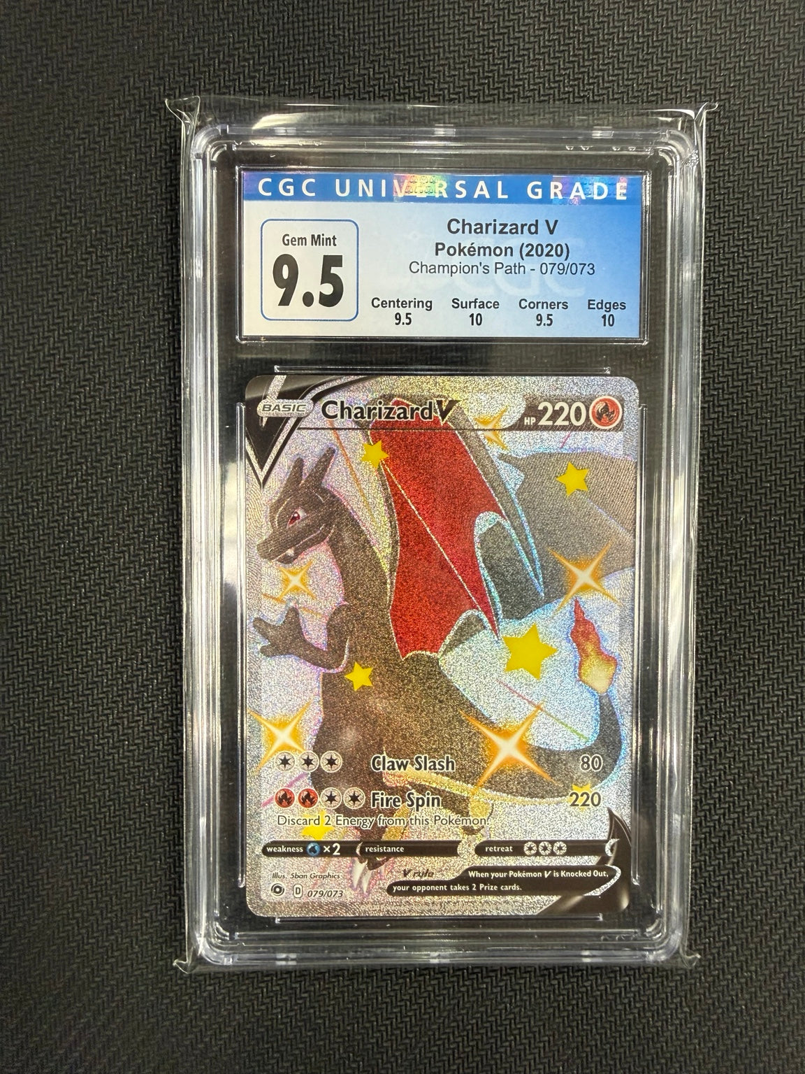 2020 Pokémon Charizard V #079/073 Champion's Path CGC 9.5 Gem Mint — 4099508011 front
